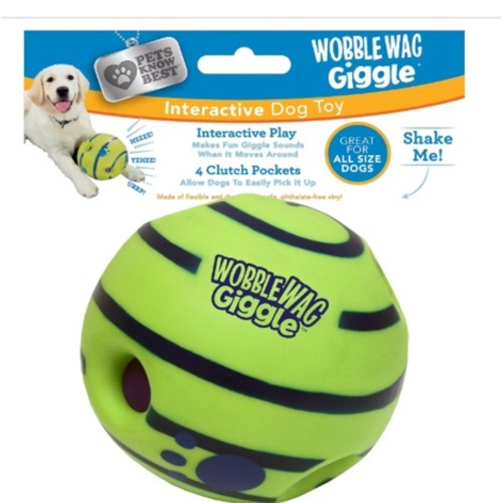 Wobble Wag Giggle Ball Interactive Dog Toy All Sizes Green Excellent Condition
